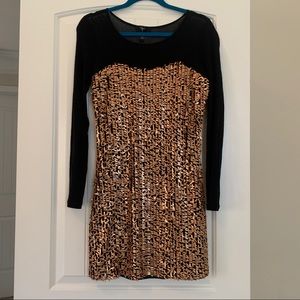 Aqua Sequin and Mesh Dress